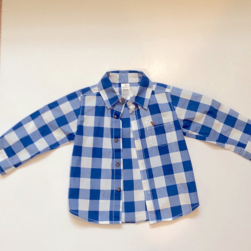 Carter’s Blue and White checkered button up.